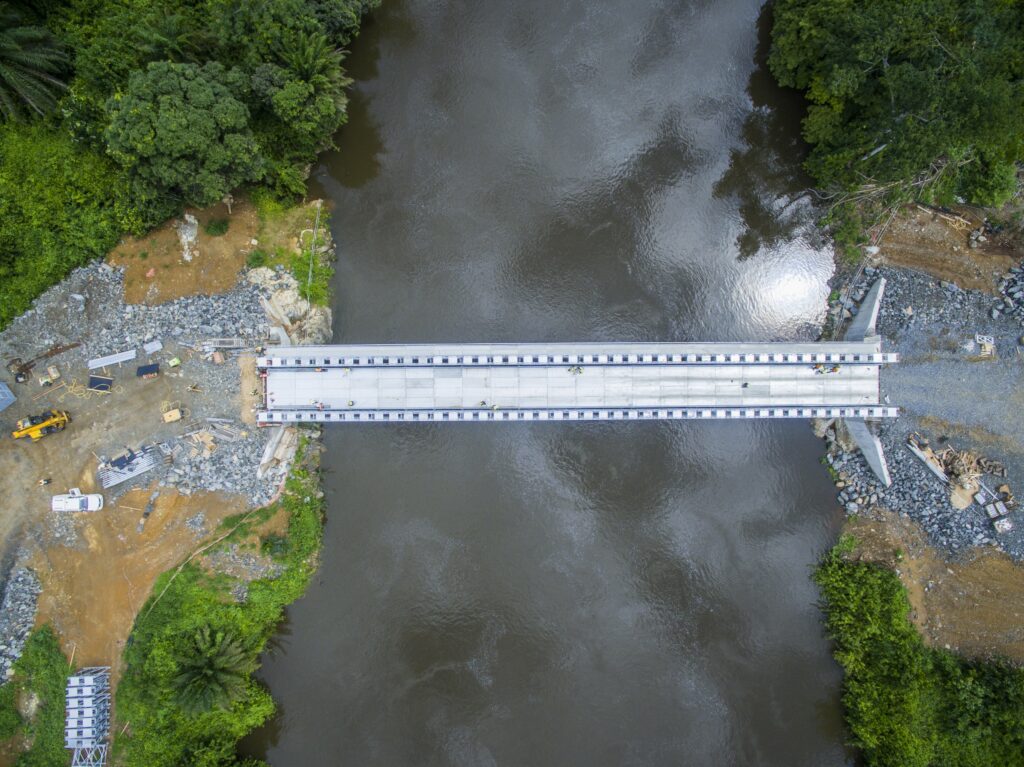 Liberia Steel Modular Bridge including RC Headwall Construction