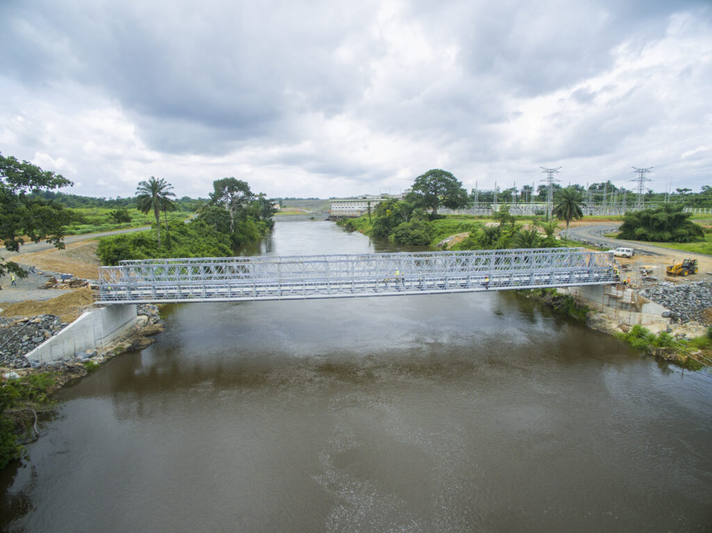 Liberia Steel Modular Bridge including RC headwall construction