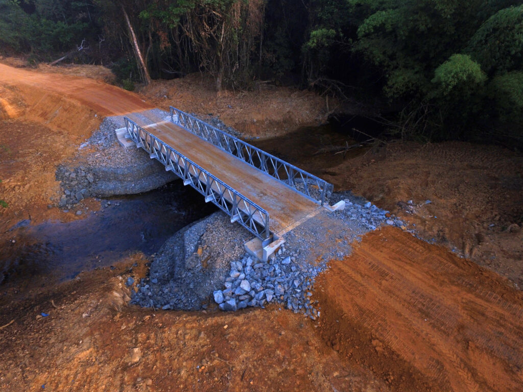 Sierra Leone Modular Steel Bridge and RC headwalls and Gabion Basket protection