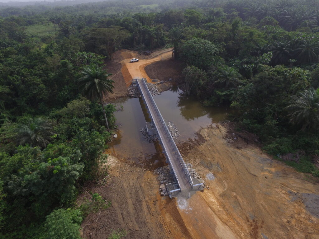 liberia pedestrian steel modular bridge with steel modular abutment and steel modular pier